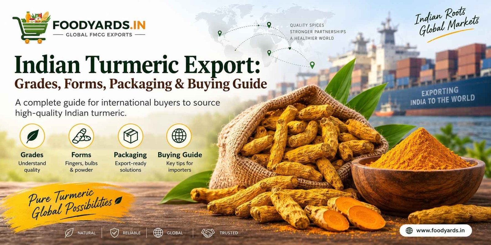Indian Turmeric Export: Grades, Forms, Packaging & Buying Guide